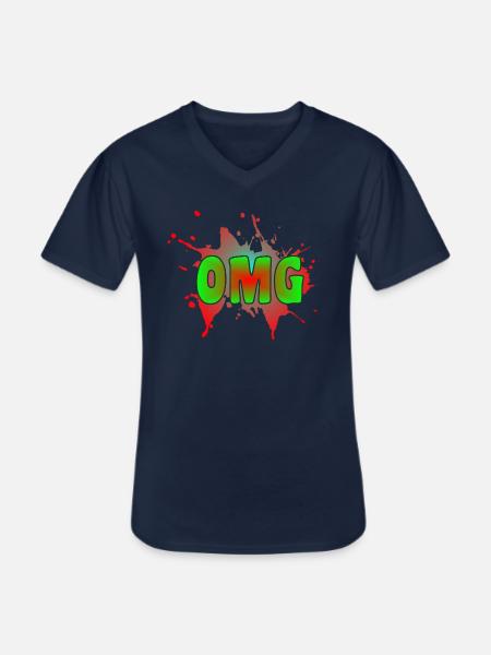 OMG - Männer-T-Shirt mit V-Ausschnitt - Navy