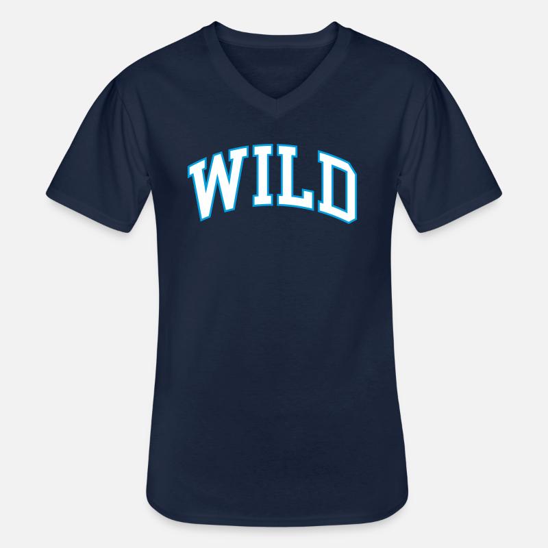 Wild - Männer-T-Shirt mit V-Ausschnitt - Navy