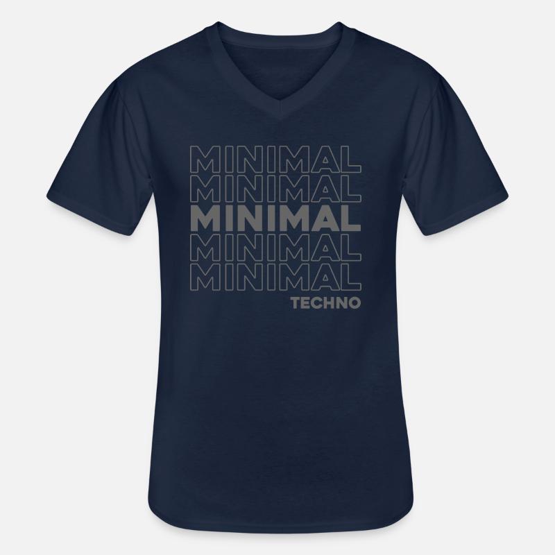 Tiefer Minimal Techno - Männer-T-Shirt mit V-Ausschnitt - Navy