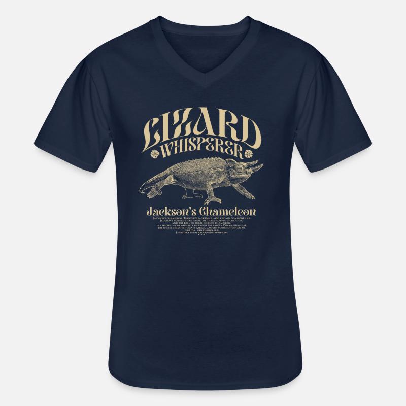 Jackson's Chamäleon Echsenflüsterer - Männer-T-Shirt mit V-Ausschnitt - Navy