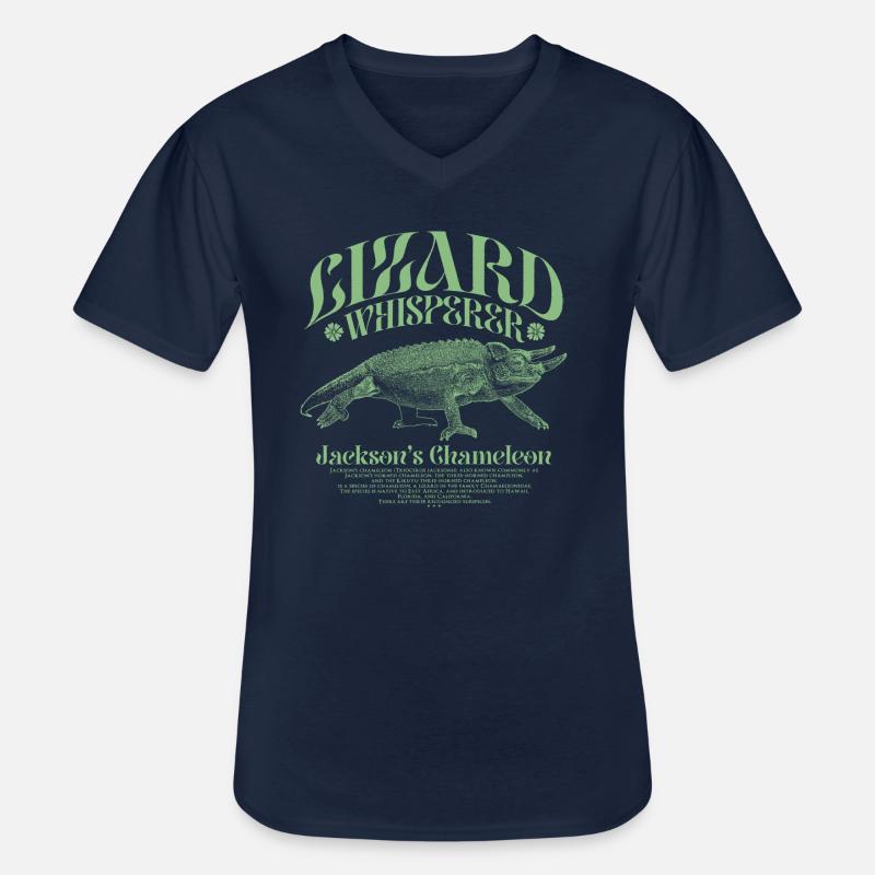 Jackson's Chamäleon Echsenflüsterer - Männer-T-Shirt mit V-Ausschnitt - Navy