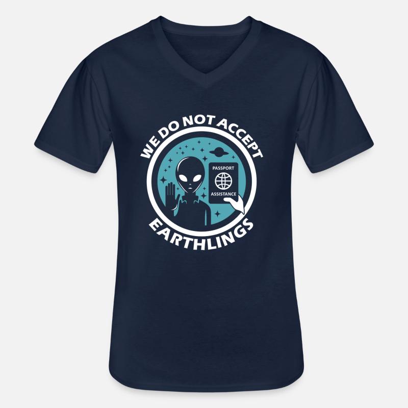 Interplanetare Einwanderung - Männer-T-Shirt mit V-Ausschnitt - Navy