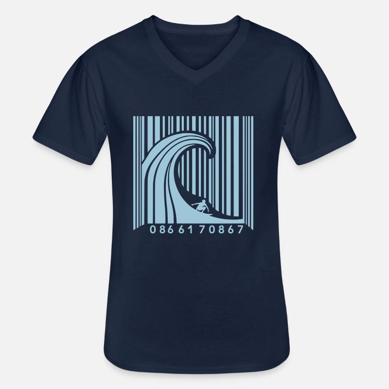 Surf Code - Männer-T-Shirt mit V-Ausschnitt - Navy