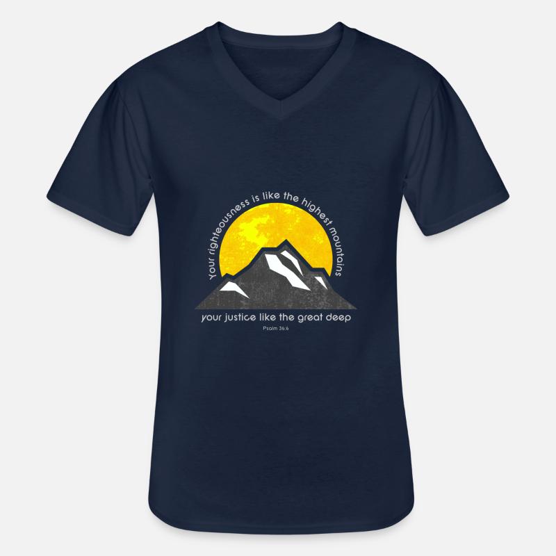 Ps 36: 6 - Männer-T-Shirt mit V-Ausschnitt - Navy