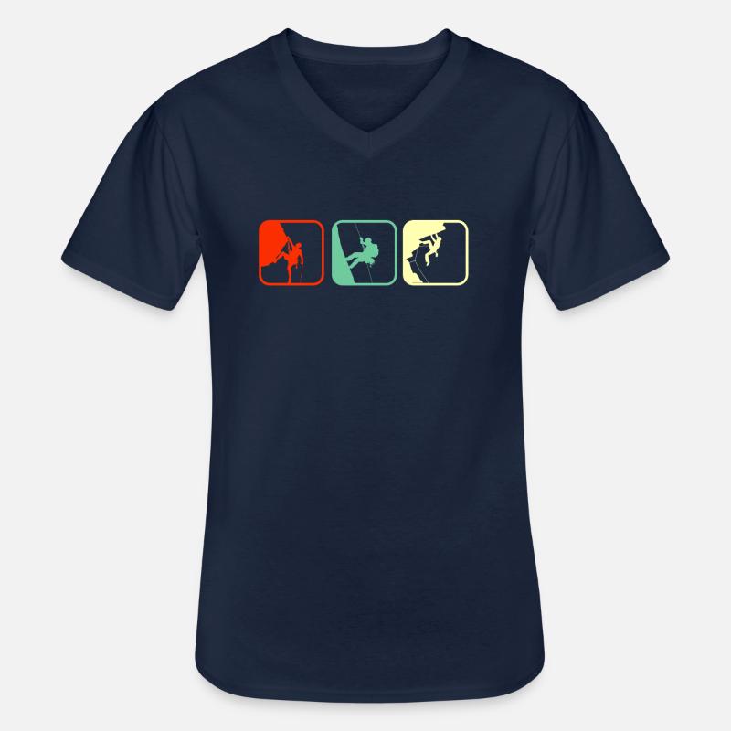 Klettern Kletterer Bouldern Boulderer - Männer-T-Shirt mit V-Ausschnitt - Navy