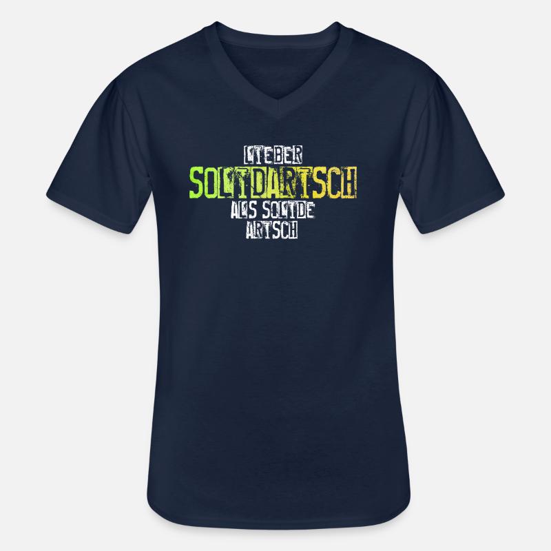 Better Solidary than Solid Aryan - Men's V-Neck T-Shirt - navy