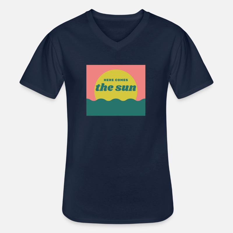 Here comes the sun - Männer-T-Shirt mit V-Ausschnitt - Navy
