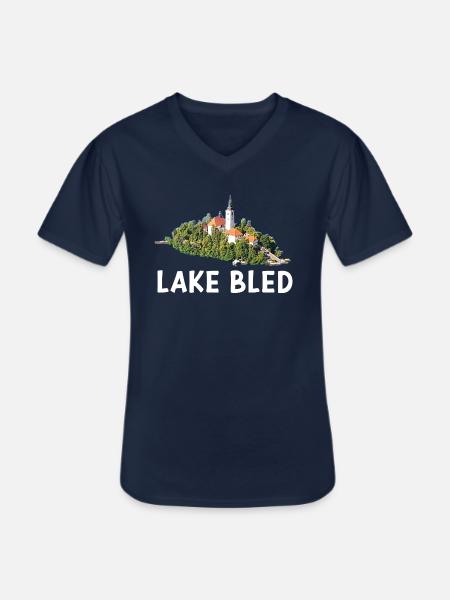 Lake Bled Slovenia - Männer-T-Shirt mit V-Ausschnitt - Navy