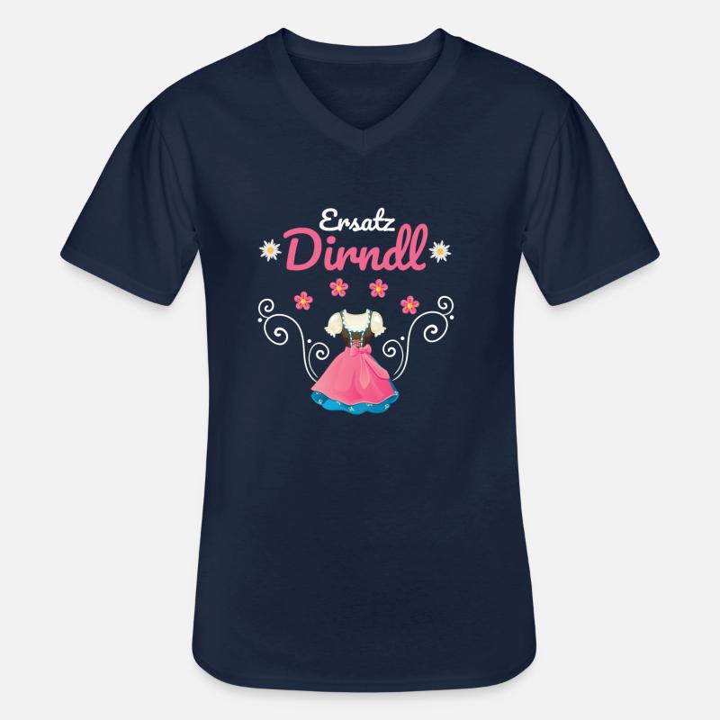 Dirndl Ersatz - Männer-T-Shirt mit V-Ausschnitt - Navy
