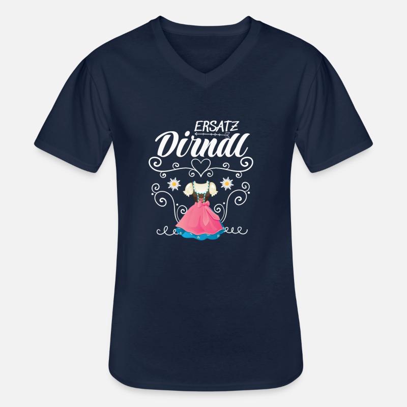 Dirndl Ersatz - Männer-T-Shirt mit V-Ausschnitt - Navy