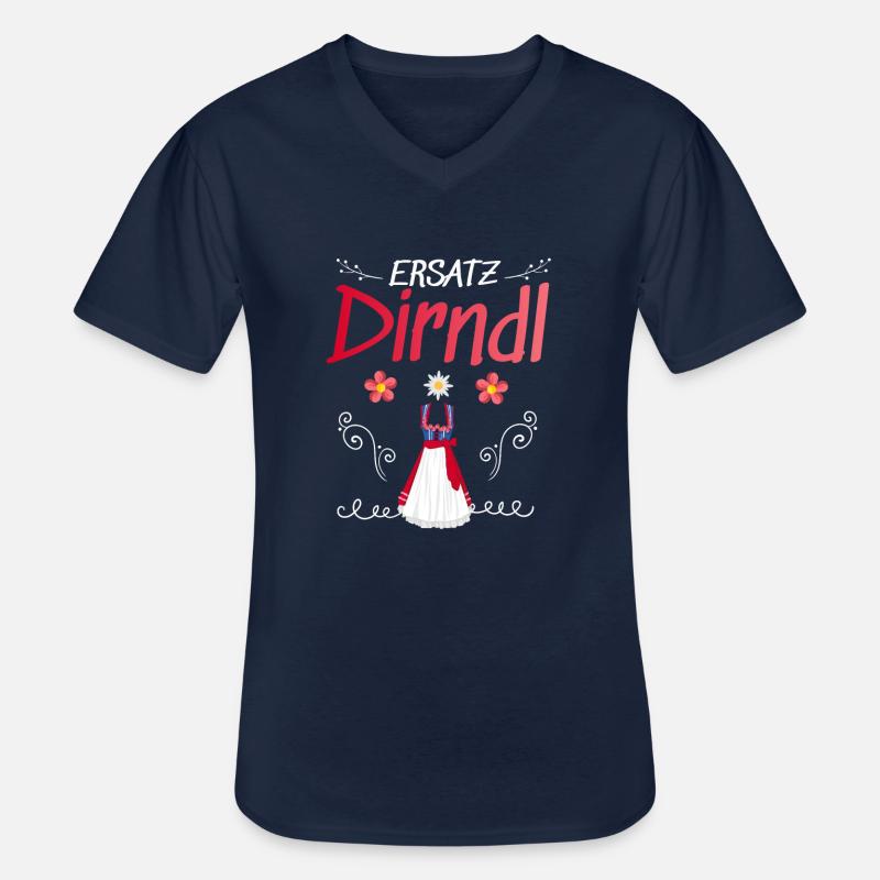 Dirndl Ersatz - Männer-T-Shirt mit V-Ausschnitt - Navy