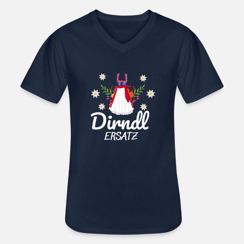 Dirndl Ersatz - Männer-T-Shirt mit V-Ausschnitt - Navy