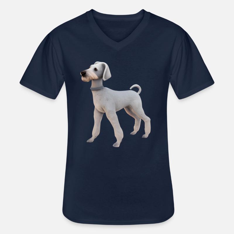 Bedlington Terrier - Männer-T-Shirt mit V-Ausschnitt - Navy
