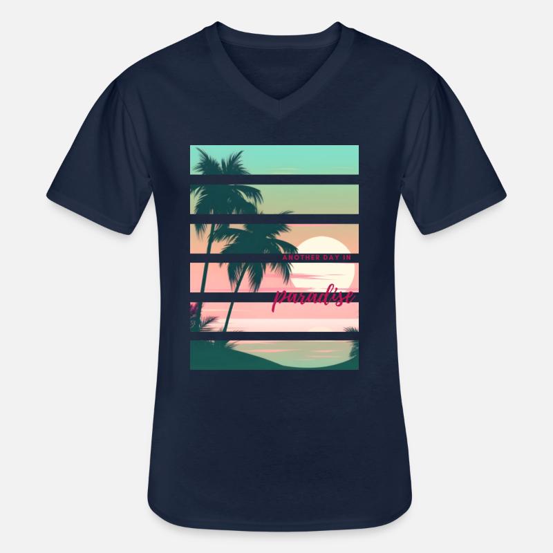 Another day in paradise - Männer-T-Shirt mit V-Ausschnitt - Navy
