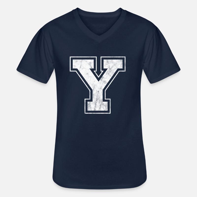 Ypsilon - Männer-T-Shirt mit V-Ausschnitt - Navy