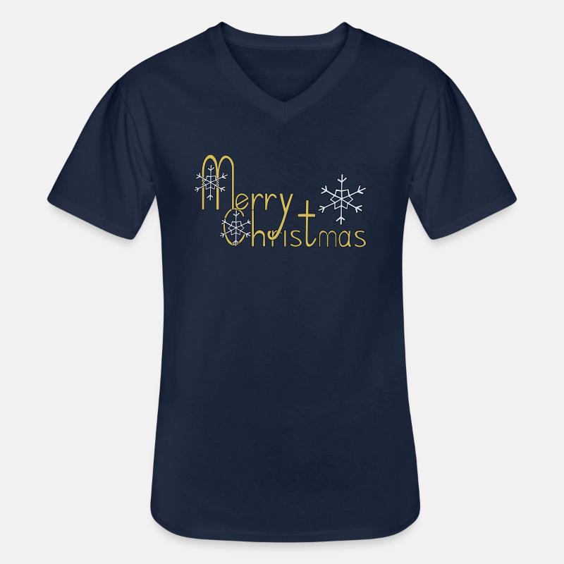 Merry Christmas - Männer-T-Shirt mit V-Ausschnitt - Navy