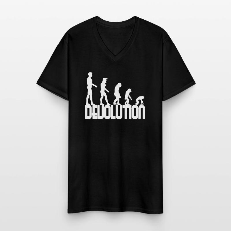 Devolution Evolution simple design Men's V-Neck T-Shirt
