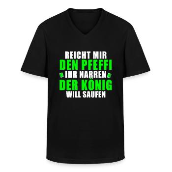 Pfefferminz Likör Pfeffi Vatertag Sauf - Männer-T-Shirt mit V-Ausschnitt - Schwarz - Vorne - AI Model Male 178 dark (178cm)