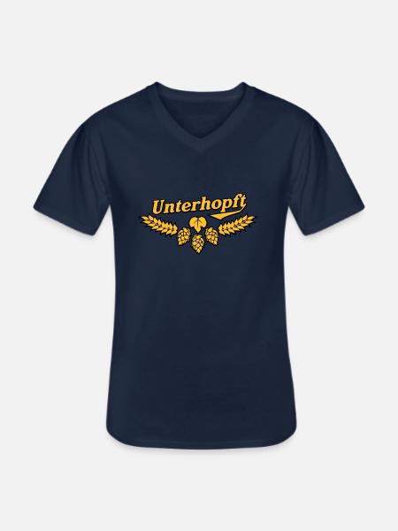 Unterhopft, Outline - Men's V-Neck T-Shirt - navy