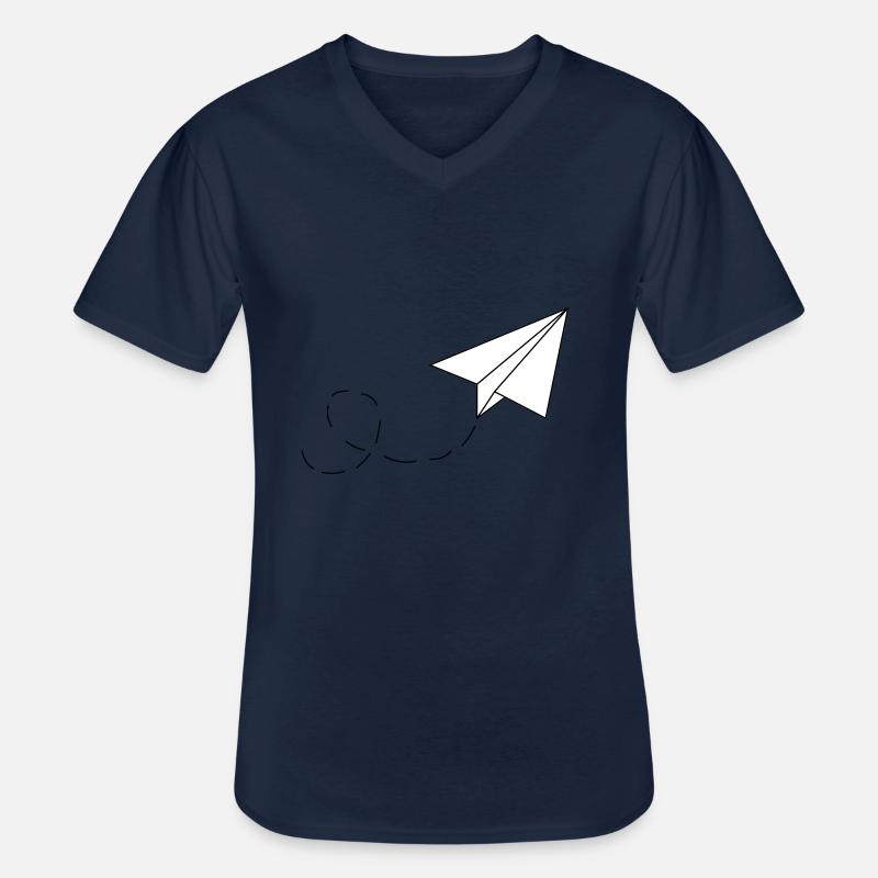 PAPIERFLIEGER - Männer-T-Shirt mit V-Ausschnitt - Navy