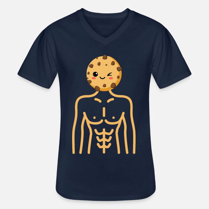 Halb Mann, halb Keks - Männer-T-Shirt mit V-Ausschnitt - Navy