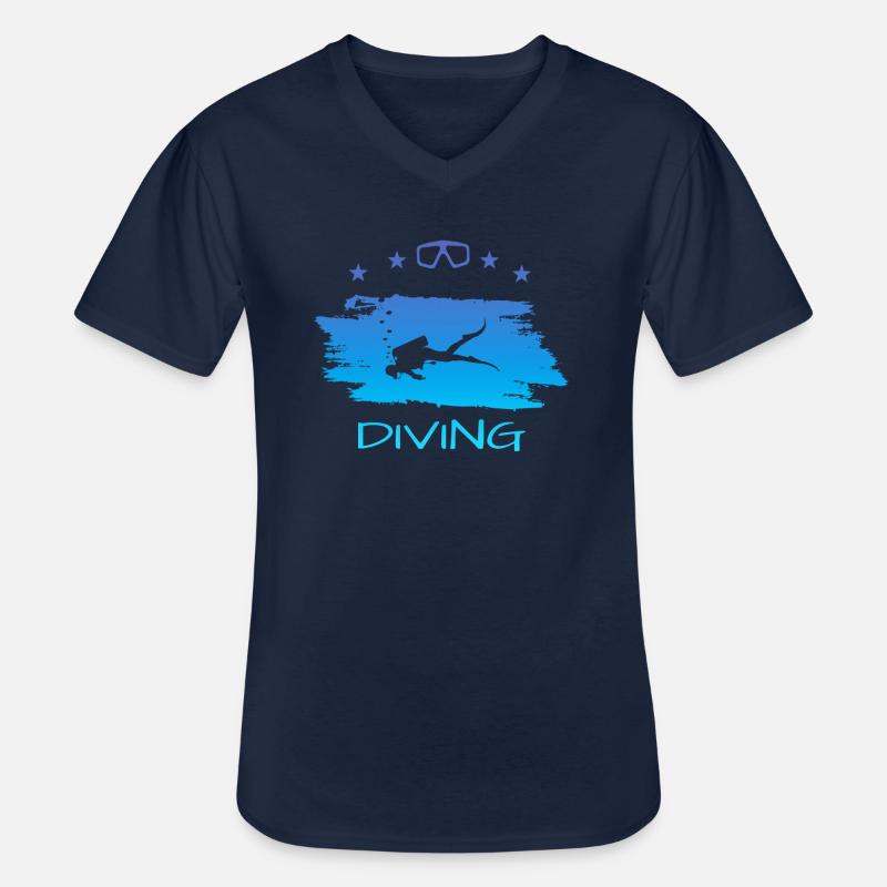 Tauchen - Männer-T-Shirt mit V-Ausschnitt - Navy