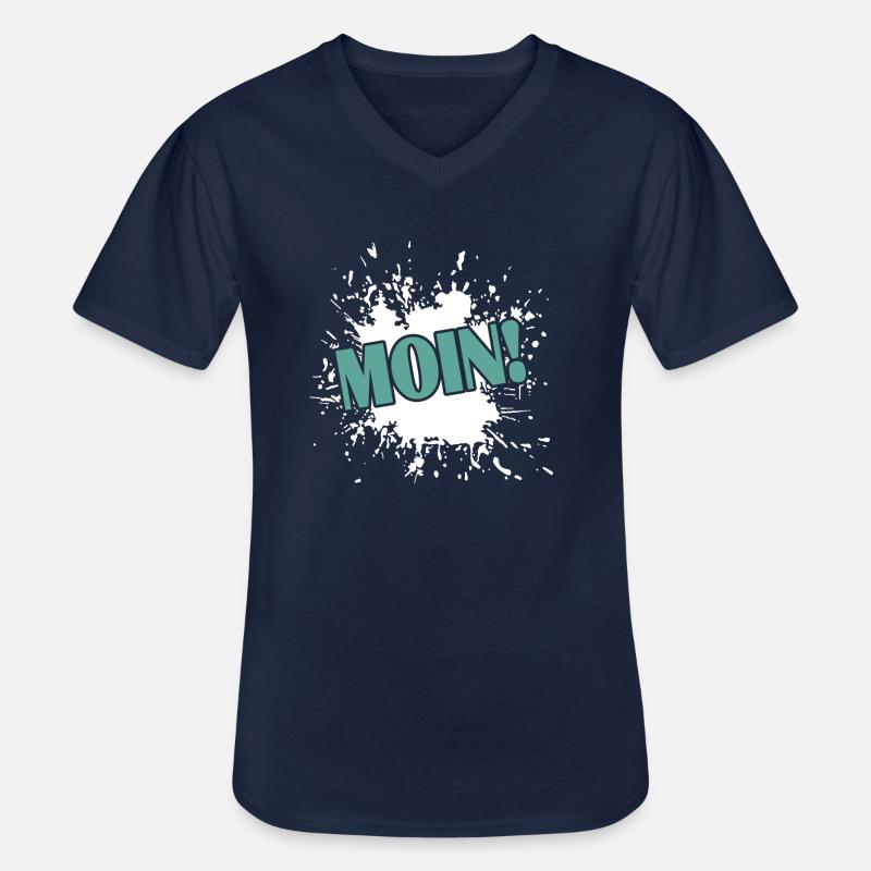 Moin - Männer-T-Shirt mit V-Ausschnitt - Navy