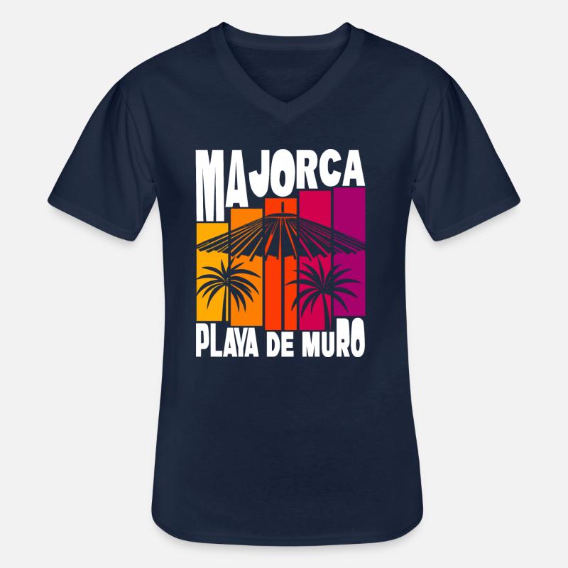 Mallorca Playa De Muro - Männer-T-Shirt mit V-Ausschnitt - Navy