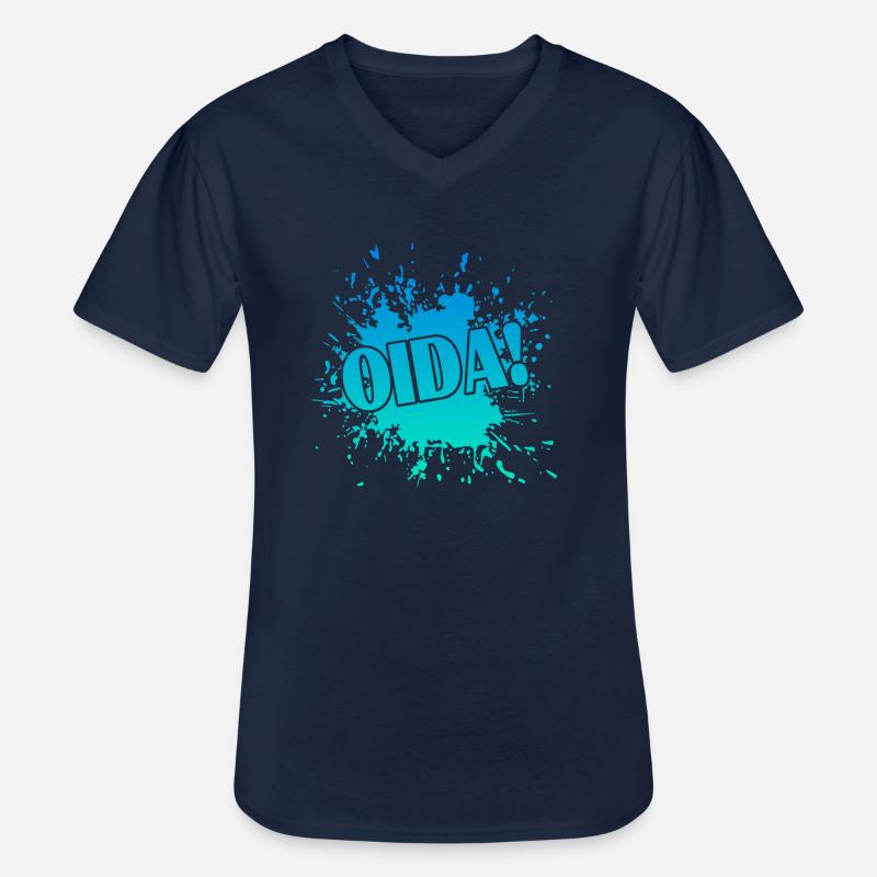 Oida! - Männer-T-Shirt mit V-Ausschnitt - Navy