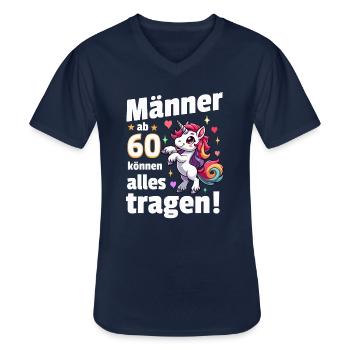 Mann 60. Geburtstag. Lustige Sprüche Geschenkideen - Männer-T-Shirt mit V-Ausschnitt - Navy - Vorne - AI Model Male 178 dark (178cm)
