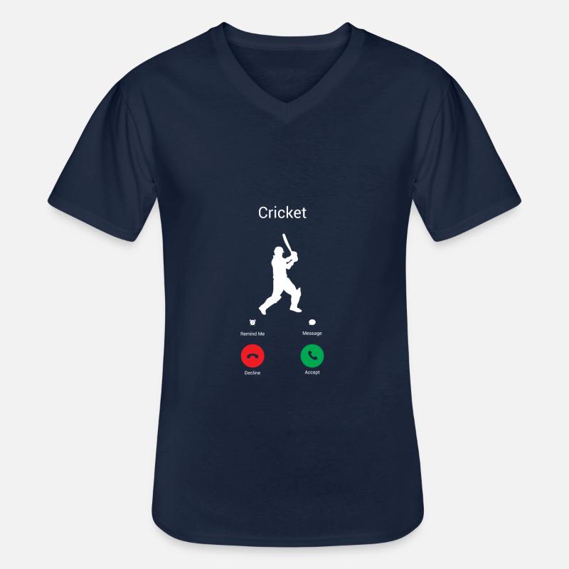 CRICKET RUFT MICH! - Männer-T-Shirt mit V-Ausschnitt - Navy