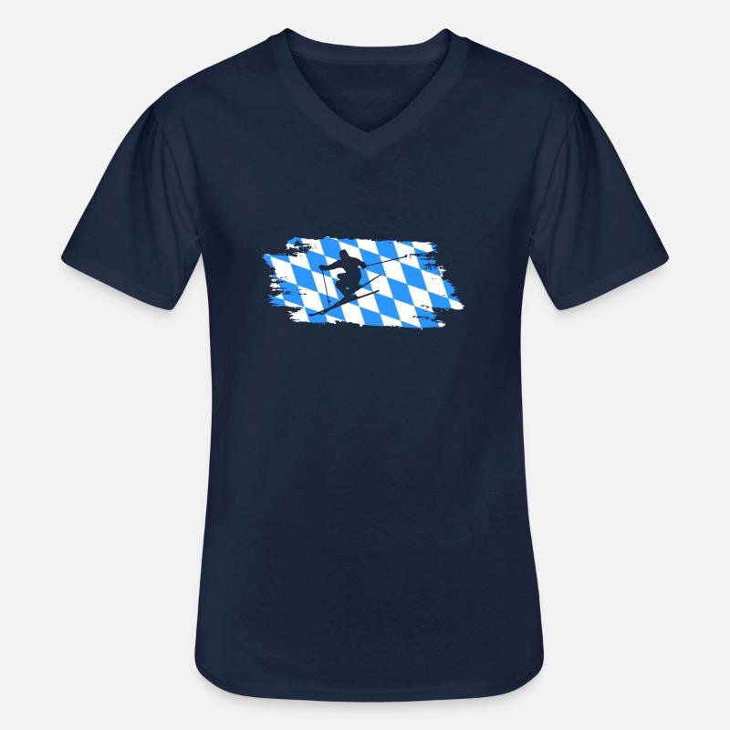 Bavaria Skifoan - Männer-T-Shirt mit V-Ausschnitt - Navy
