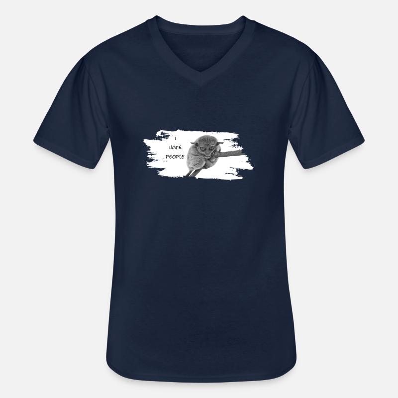 i hate people - Männer-T-Shirt mit V-Ausschnitt - Navy