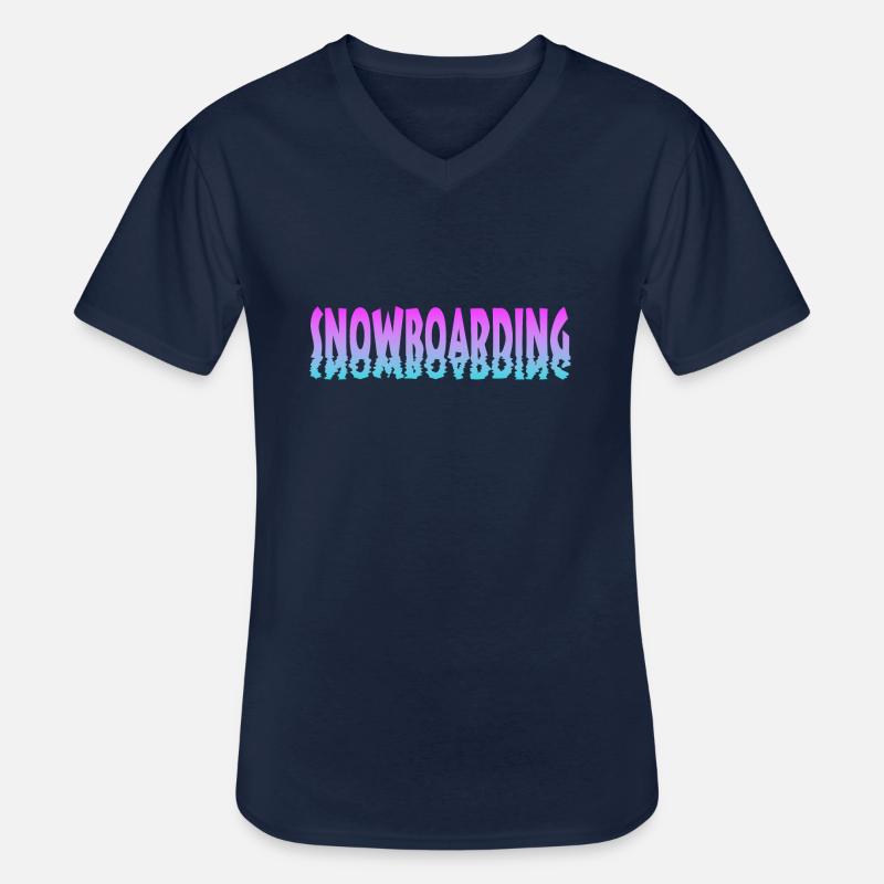 snowboarding - Männer-T-Shirt mit V-Ausschnitt - Navy