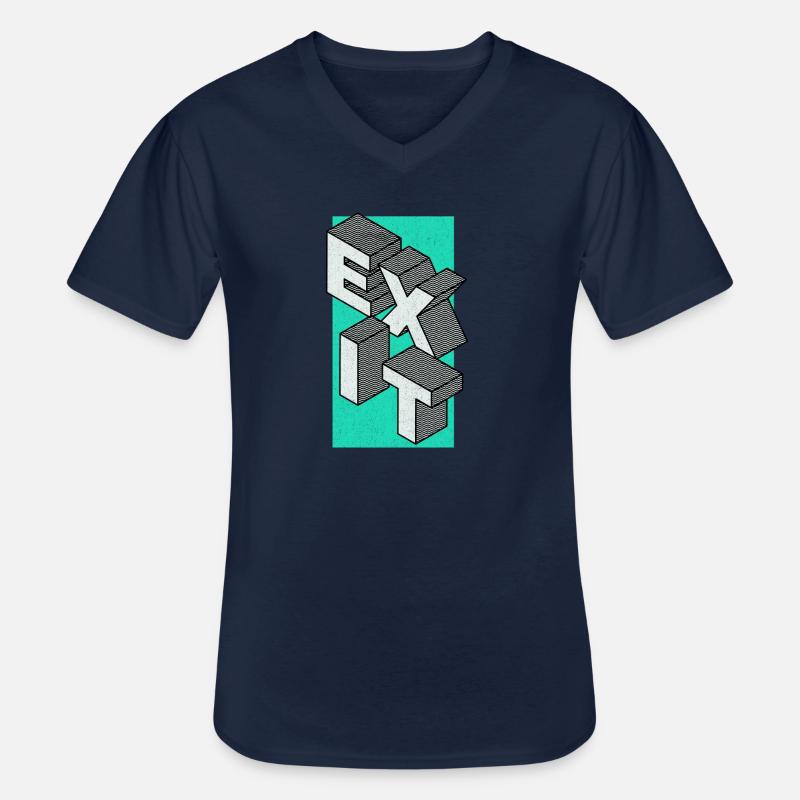 Exit - take the exit - Men's V-Neck T-Shirt - navy