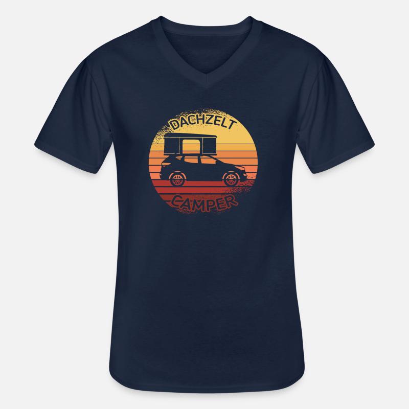 Dachzelt Camper Geschenk Camping - Männer-T-Shirt mit V-Ausschnitt - Navy