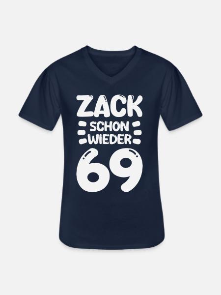 Zack 69 again! Birthday - Men's V-Neck T-Shirt - navy