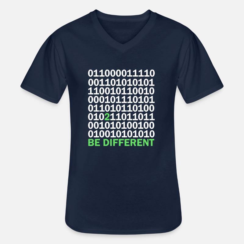 Le code binaire est différent - T-shirt col V Homme - marine