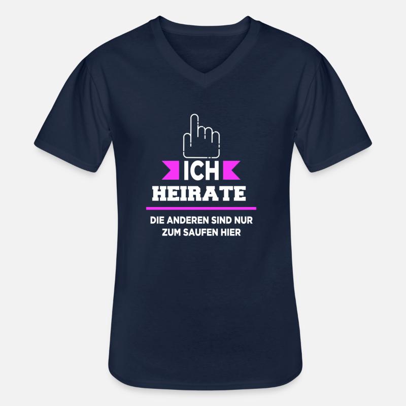 JGA - Ich Heirate - Sie - Männer-T-Shirt mit V-Ausschnitt - Navy