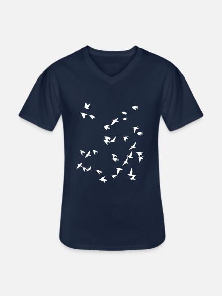 Bird flock flies - Men's V-Neck T-Shirt - navy