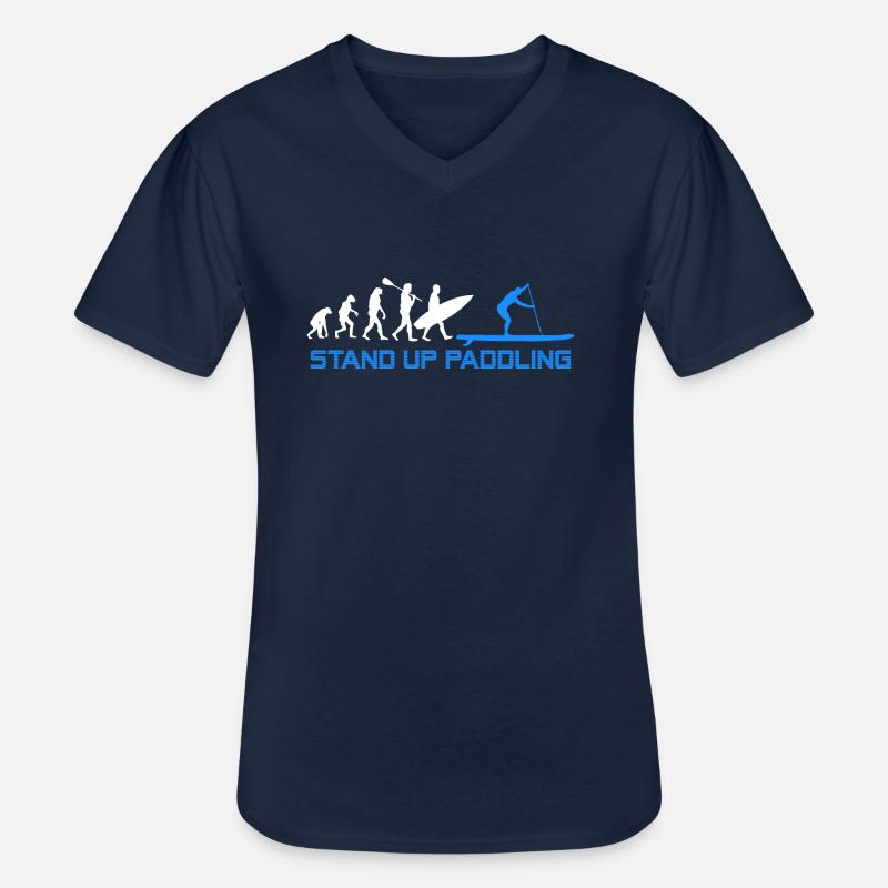 SUP Evolution - Männer-T-Shirt mit V-Ausschnitt - Navy