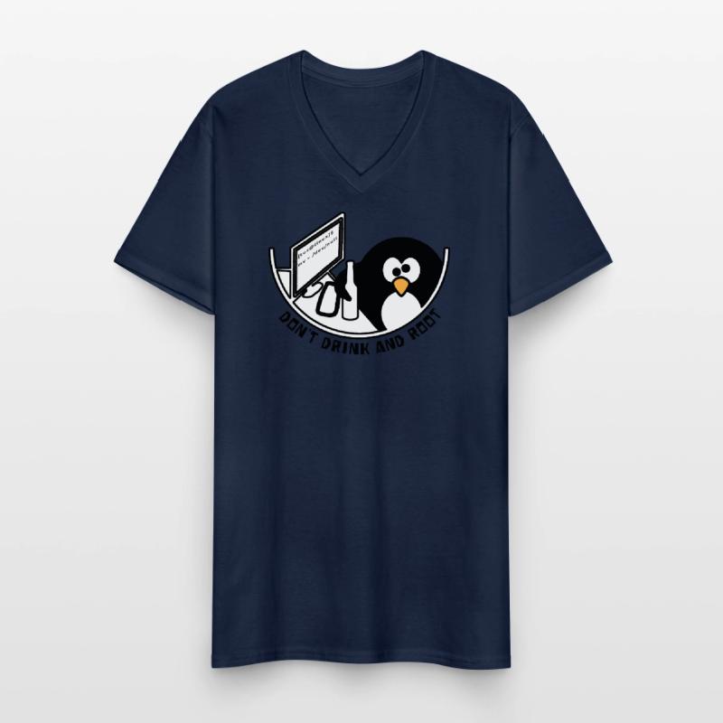 Linux Tux /dev/null Männer-T-Shirt mit V-Ausschnitt