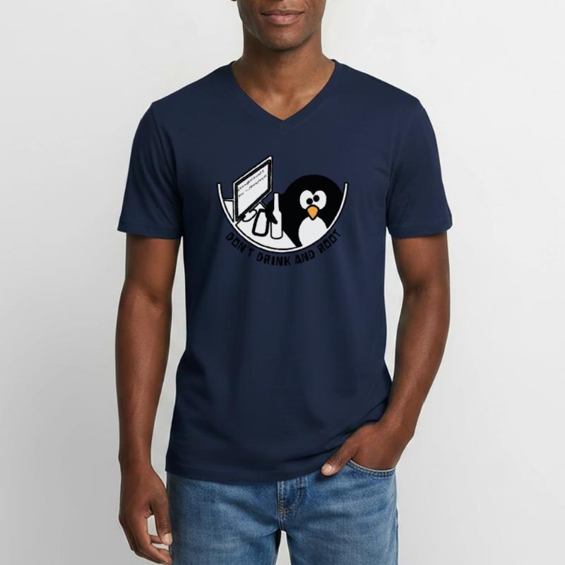 Linux Tux /dev/null Männer-T-Shirt mit V-Ausschnitt
