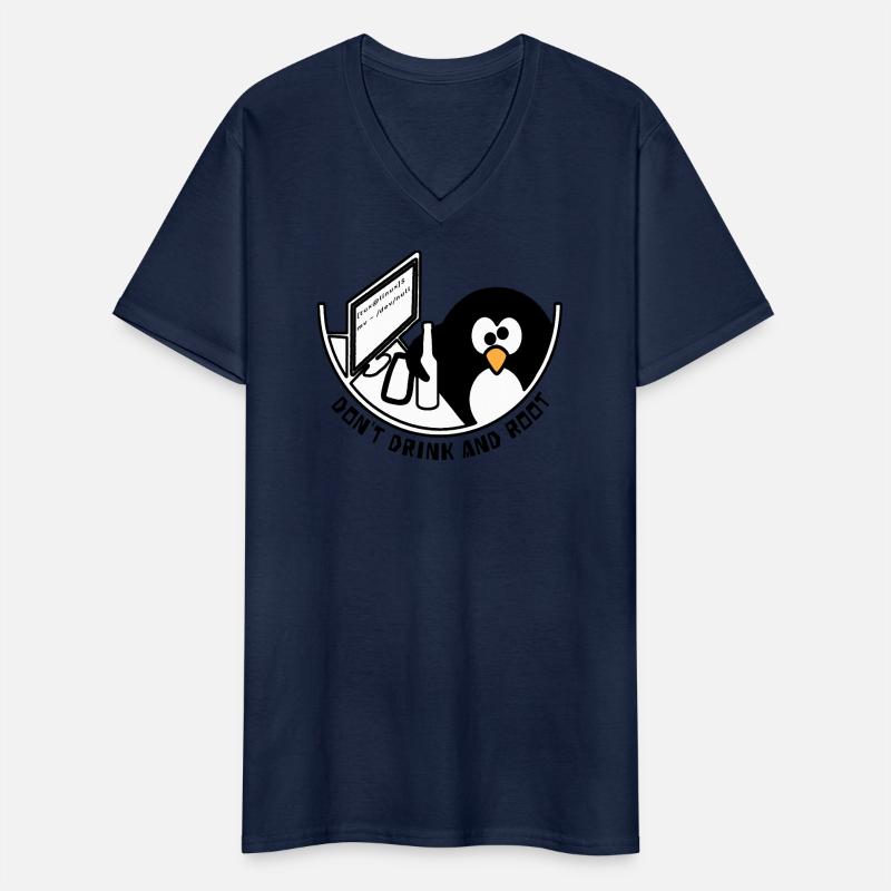 Linux Tux /dev/null Männer-T-Shirt mit V-Ausschnitt
