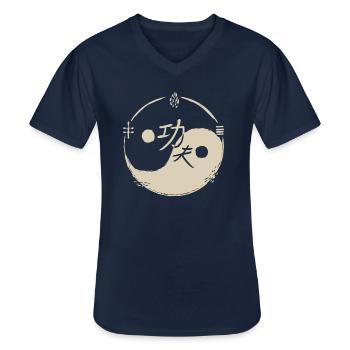 Yingyang Symbol - Männer-T-Shirt mit V-Ausschnitt - Navy - Vorne - AI Model Male 178 dark (178cm)
