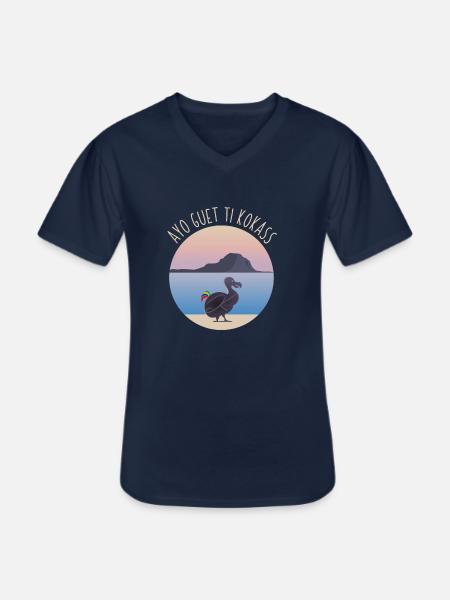 Ayo guet ti kokass - Men's V-Neck T-Shirt - navy