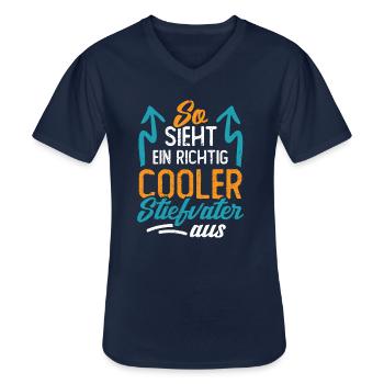 So sieht ein richtig cooler Stiefvater aus - Männer-T-Shirt mit V-Ausschnitt - Navy - Vorne - AI Model Male 178 dark (178cm)