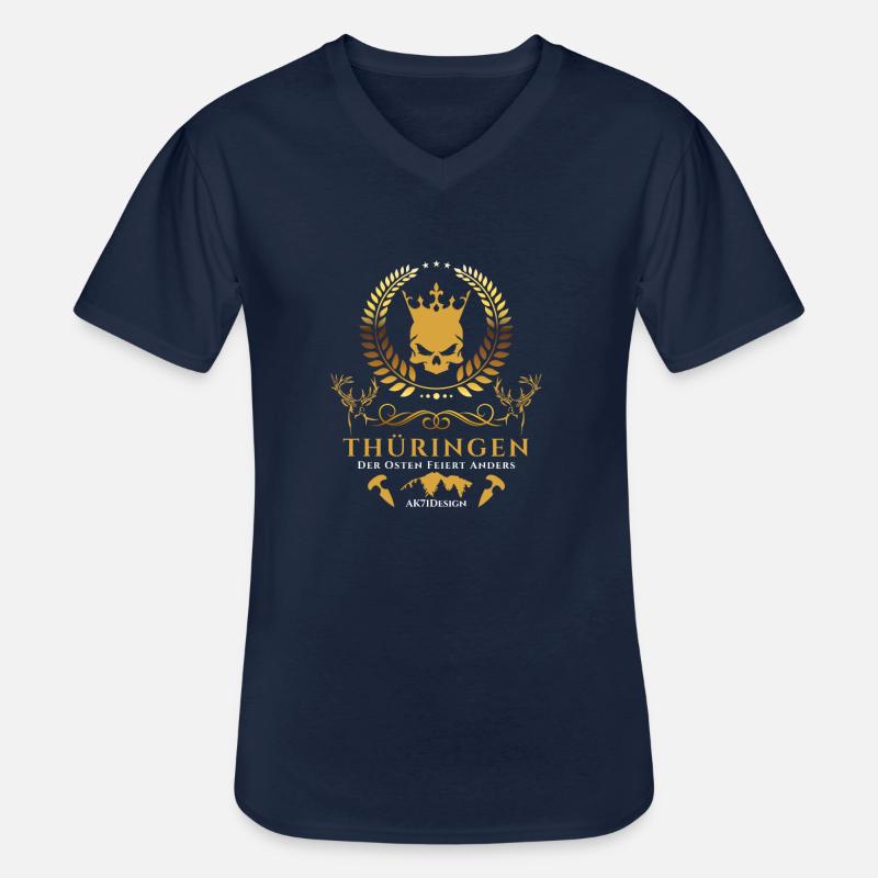 Thüringen-Der Osten feiert anders ! - Männer-T-Shirt mit V-Ausschnitt - Navy