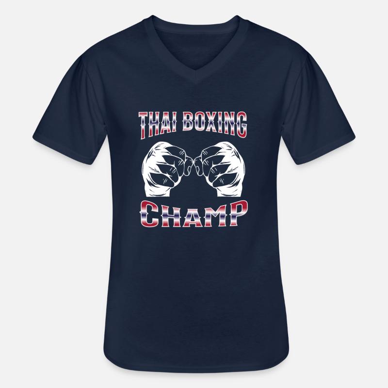Muay Thai Boxing Muay Thai - Männer-T-Shirt mit V-Ausschnitt - Navy