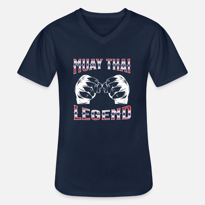 Muay Thai Boxing Muay Thai - Männer-T-Shirt mit V-Ausschnitt - Navy